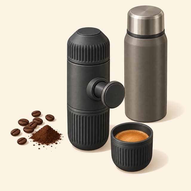 Ilustración conceptual; no representa exactamente Wacaco Nanopresso